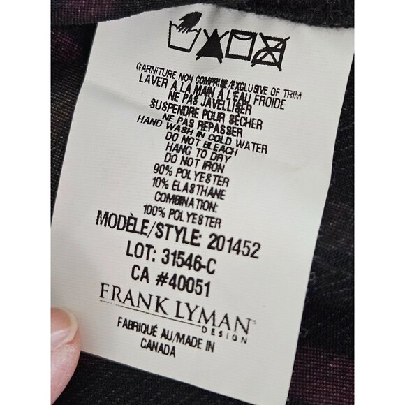 Frank Lyman Montreal Crepe Knit Collared Jacket Size 18 Black Pink Equestrian - Picture 8 of 11